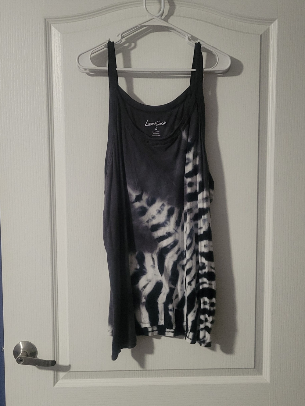 Torrid Lovesick Black & White Tie-Dye Tank Top